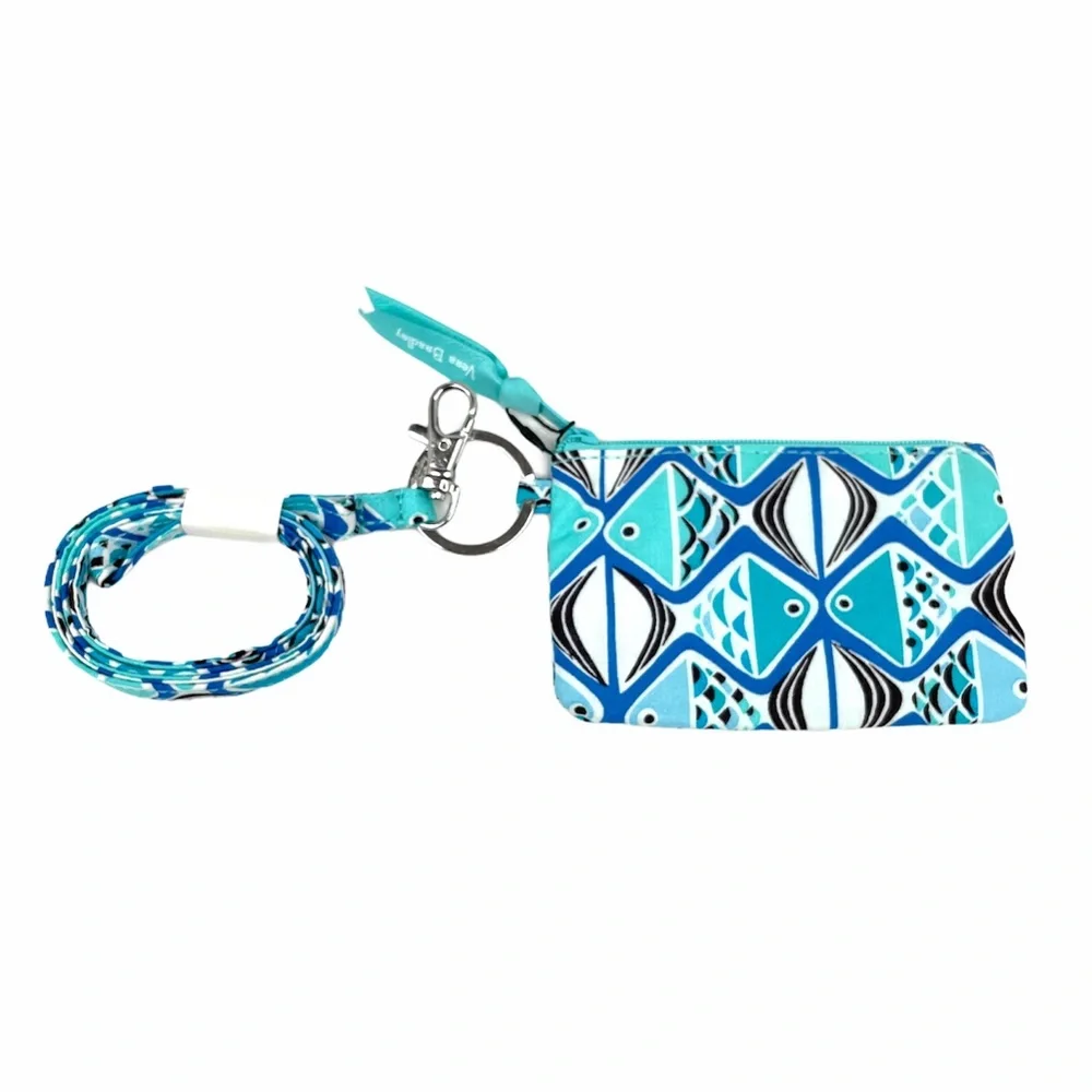 Vera Bradley Zip ID Case & Lanyard Go Fish Blue